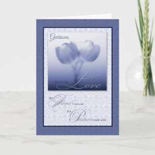 Custom Life Partner Birthday Blue Tulips Card