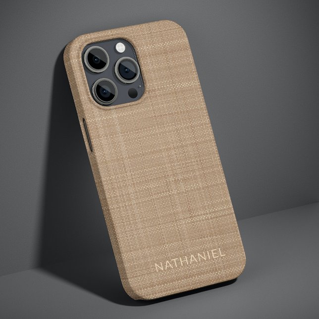 Custom Light Beige Tan Brown Texture Pattern iPhone Case (Creator Uploaded)