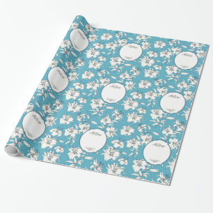 Custom Light Blue Wedding Wrapping Paper