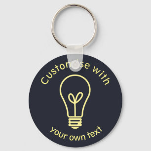 Custom Light Bulb Icon Key Ring