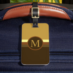 Custom Light Dark Brown Colour Block Luggage Tag