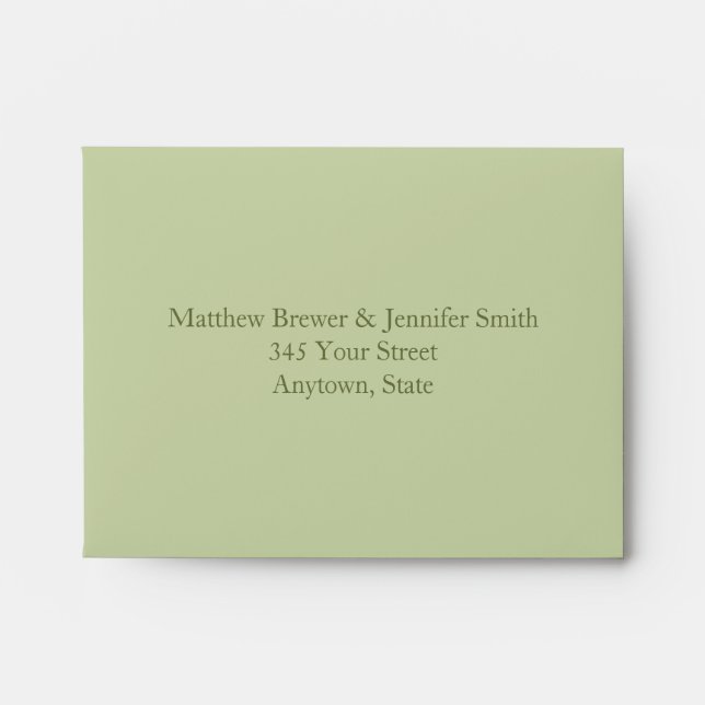 Custom Light & Dark Green Envelope with Address (Front)