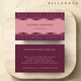 Custom Light Dark Pink Purple Professional Business Card