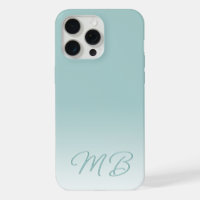 Custom Light Elegant Seafoam Mint Green Monogram