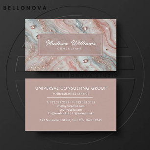 Custom Light Pink Blue White Glitter Professional Business Card