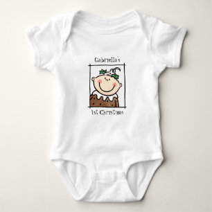 Custom Light Skin Tone Baby's First Christmas Baby Bodysuit
