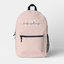 Custom Light Soft Pastel Solid Pink White Monogram