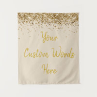 Custom Light Tan & Gold Birthday Party Photo Booth