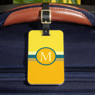 Custom Light Yellow Dark Orange Colour Block Luggage Tag