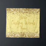 Custom Light Yellow Gold Birthday Party Photobooth Tapestry<br><div class="desc">personalised backdrop sign for her,  girly glam glitter welcome signage,  Customised Fall Autumn Baby shower,  spring summer winter decoration prop,  bridal bachelorette night 40th 50th,  personalised sweet 16 photobooth decor,  1st First quinceanera mis quince,  hen do weekend trip bach,  15th 16th 20th 30th 60th,  70th 80th daughter wife bride</div>