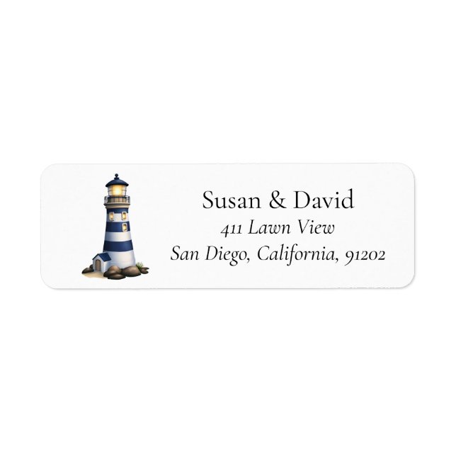 Custom Lighthouse Address Return Address Label (Front)