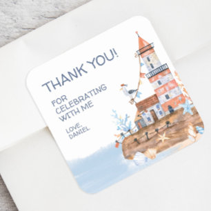 Custom Lighthouse Nautical Square Sticker