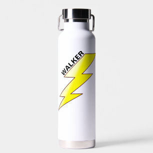 Custom Lightning Bolt for Boys - Personalised Name Water Bottle