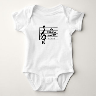 Custom Lil Treble Maker Music Design Baby Bodysuit