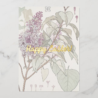 Custom Lilac Foil Holiday Card