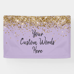 Custom Lilac Purple Gold Birthday Party Photo Prop Banner