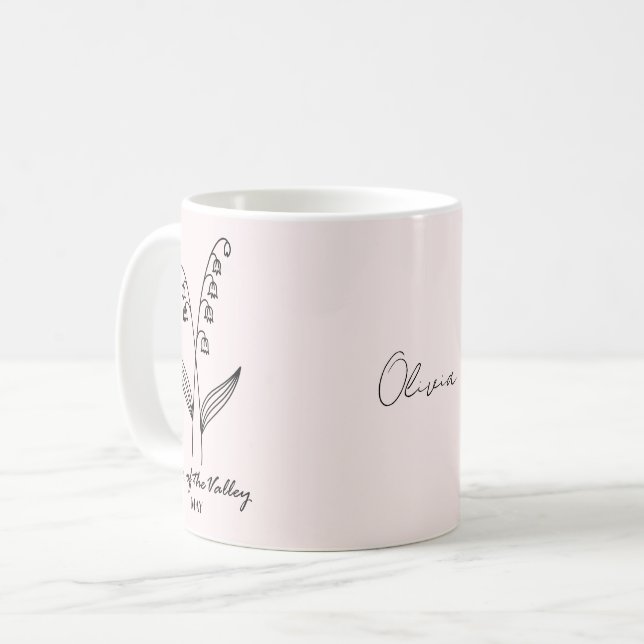 Custom Lily of the Valley Custom Name Mug (Front Left)