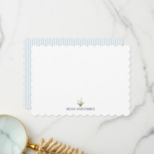 Custom Lily of the Valley Painting Stationary Thank You Card