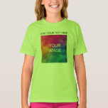 Custom Lime Add Your Text Photo Template Girls T-Shirt<br><div class="desc">Custom Lime Add Your Text Photo Template Girls Basic T-Shirt.</div>