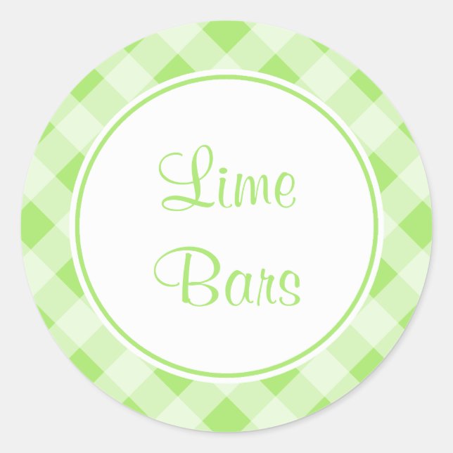 Custom Lime Gingham Stickers (Front)