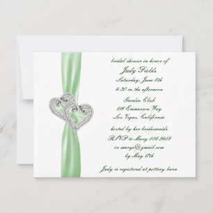 Custom Lime Hearts Bridal Shower Invitation