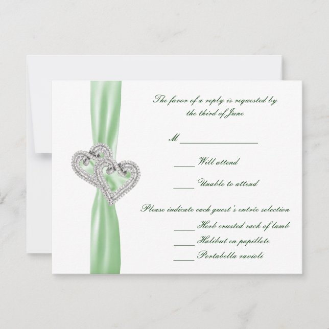 Custom Lime Hearts Response Card (Front)