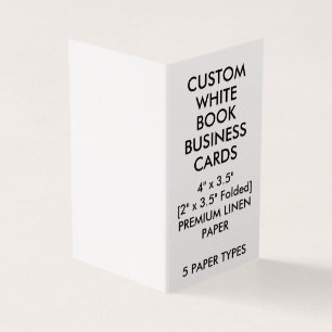 Custom LINEN Book Folded Business Cards 2" x 3.5"