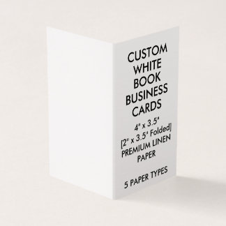 Custom LINEN Book Folded Business Cards 2" x 3.5"