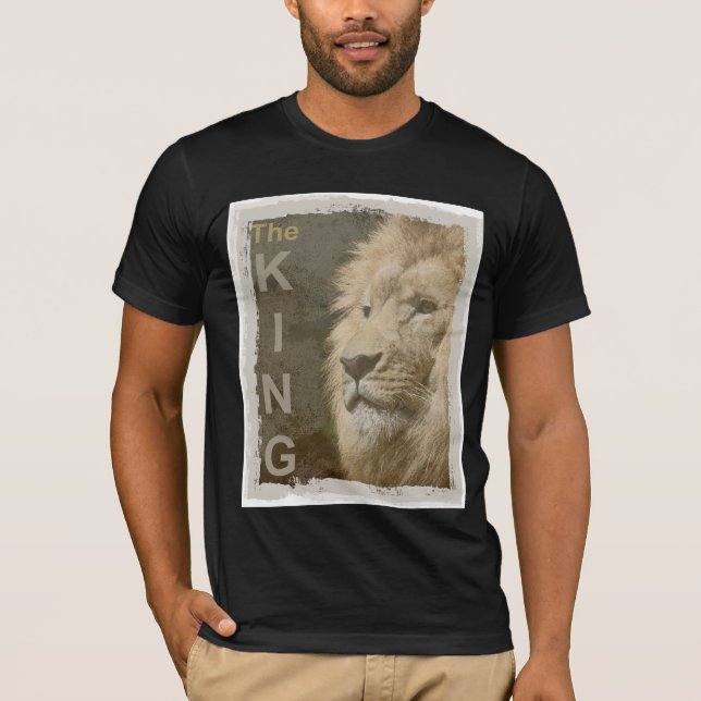 Custom Lion Elegant Modern Black Colour Template T-Shirt (Front)