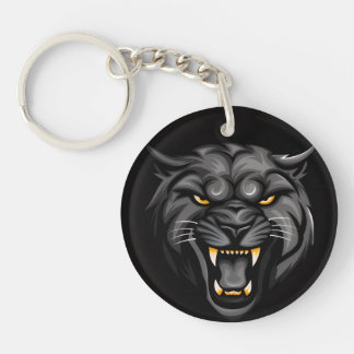 Custom Lion Head Keychain – Fierce Black