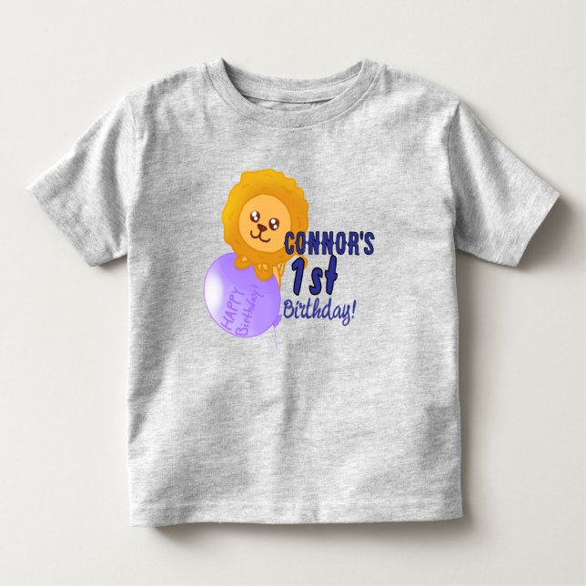 Custom Lion Themed Birthday T-Shirt (Front)