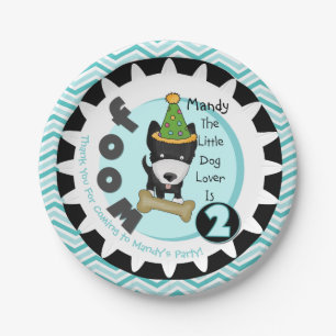 Custom Little Dog Lover 2nd Birthday Paper Plates