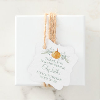 Custom Little Pumpkin Neutral Baby Shower Favour Tags