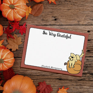 Custom Little Pumpkin Puppy Cute Fall Thank You Card