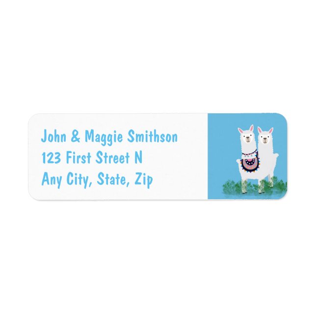 Custom Llama Cute Animal Art Return Address Label (Front)