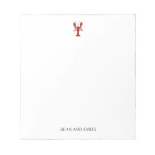 Custom Lobster Logo Nautical Stationary Notepad