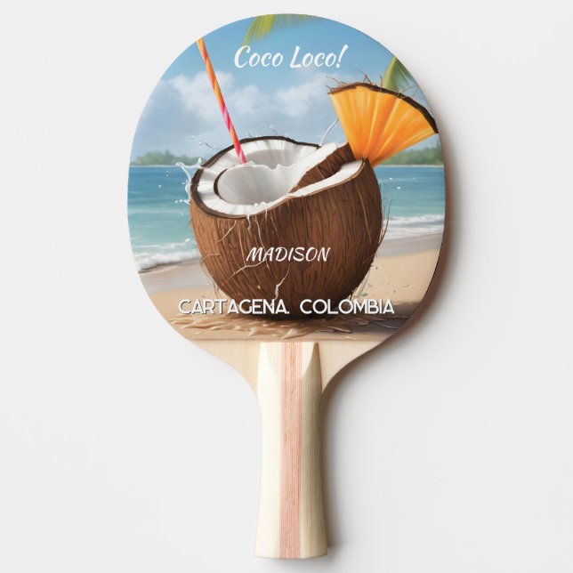 Custom Location Coco Loco Ping Pong Paddle (Front)