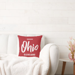 Custom Location, Name & Color Ohio Cushion