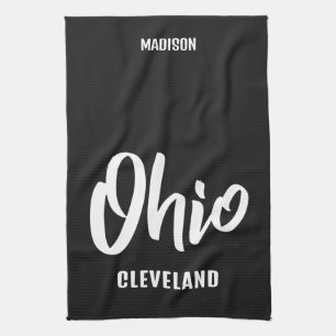 Custom Location, Name & Color Ohio Tea Towel