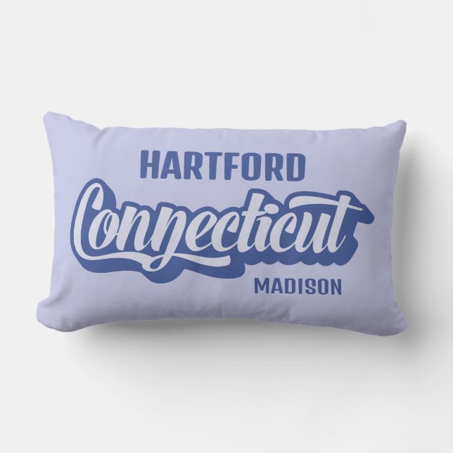 Custom Location & Name Connecticut Lumbar Cushion (Front)