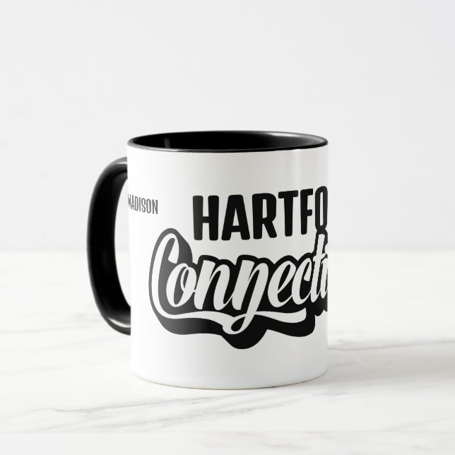 Custom Location & Name Connecticut Mug (Front Left)