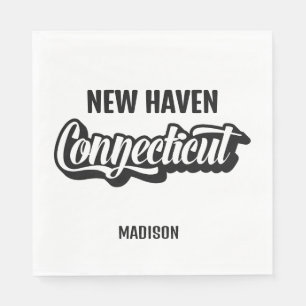 Custom Location & Name Connecticut Napkin