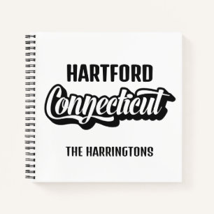 Custom Location & Name Connecticut Notebook