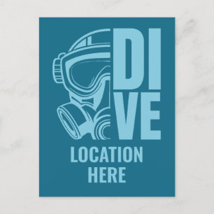 Custom Location Scuba Diving Postcard