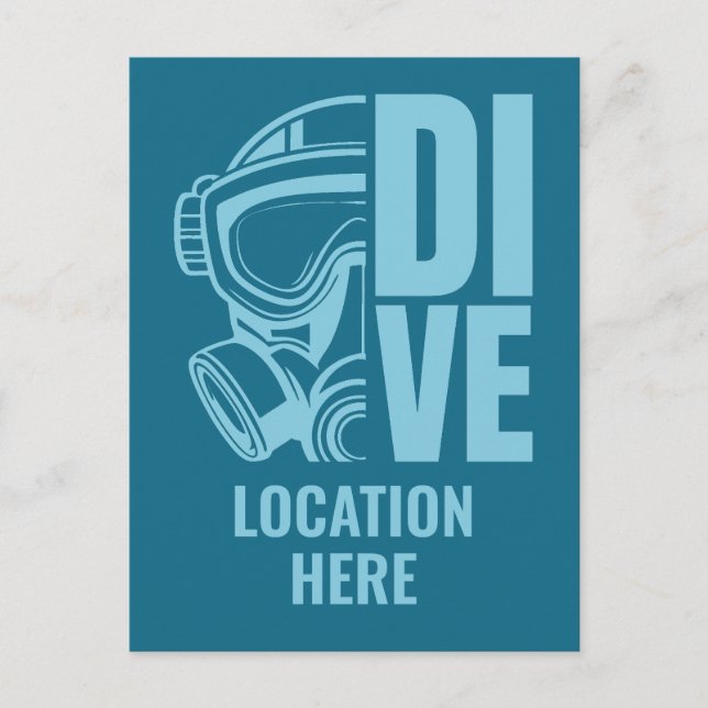 Custom Location Scuba Diving Postcard (Front)