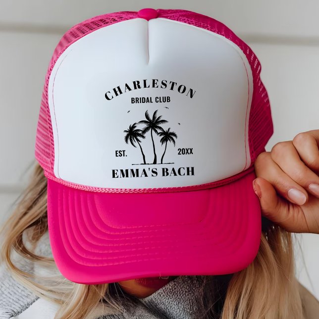 Custom Location Social Club Bachelorette Bridal Trucker Hat (Creator Uploaded)