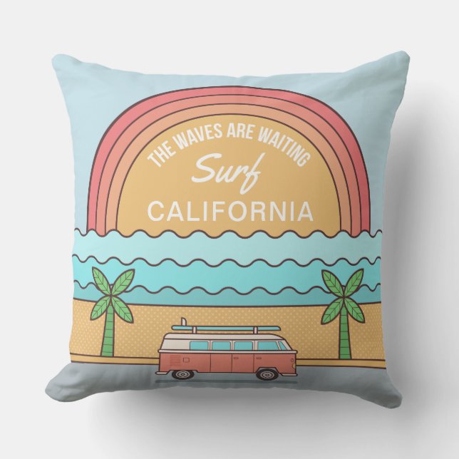 Custom Location Surfer throw pillows (Front)