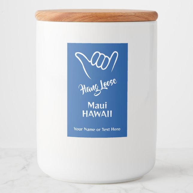 Custom Location, Text & Colour Shaka Food Label (Front)