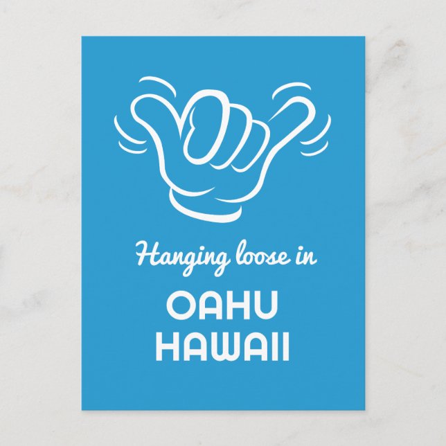 Custom Location, Text & Colour Shaka Postcard (Front)