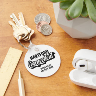 Custom Location & Text Connecticut Key Ring